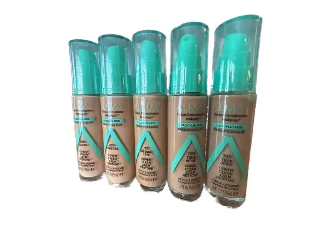 Lot of 5 Almay Clear Complexion Makeup Foundation Assorted Shades
